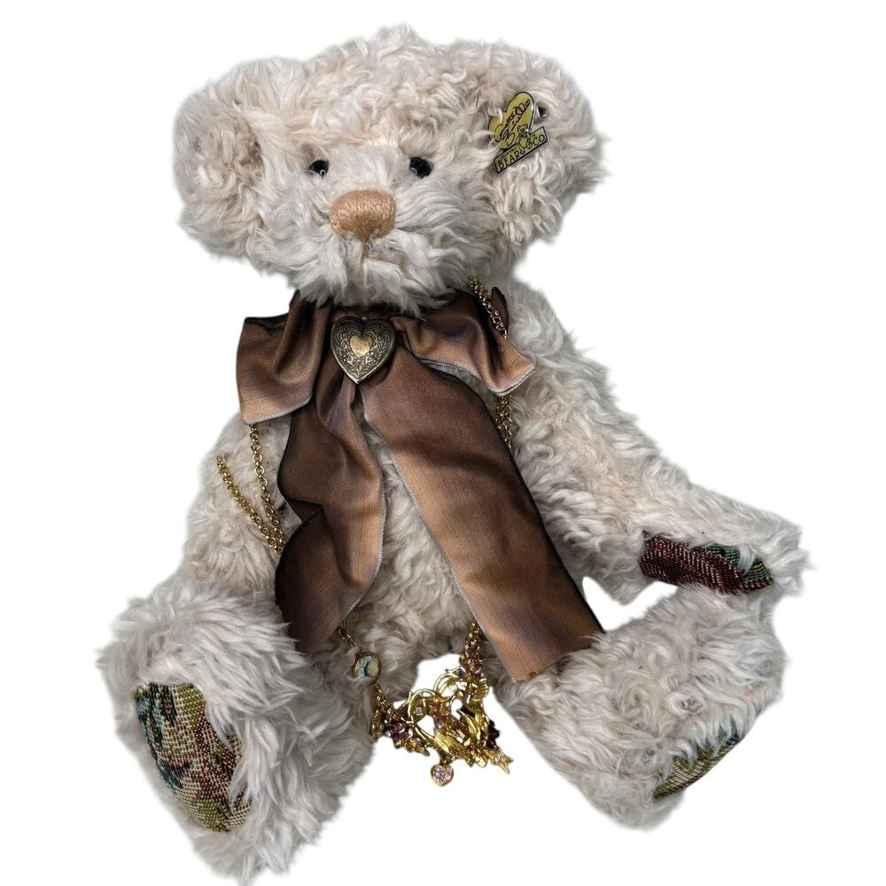 Annette Funicello Collectible Bear Co Vintage Teddy Bear Bow Necklace Tags Rare